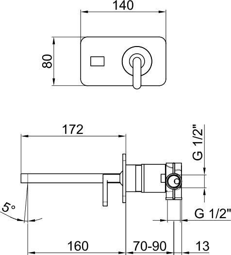 Смеситель Webert Living LV830606015 С ВНУТРЕННЕЙ ЧАСТЬЮ, для раковины - 1