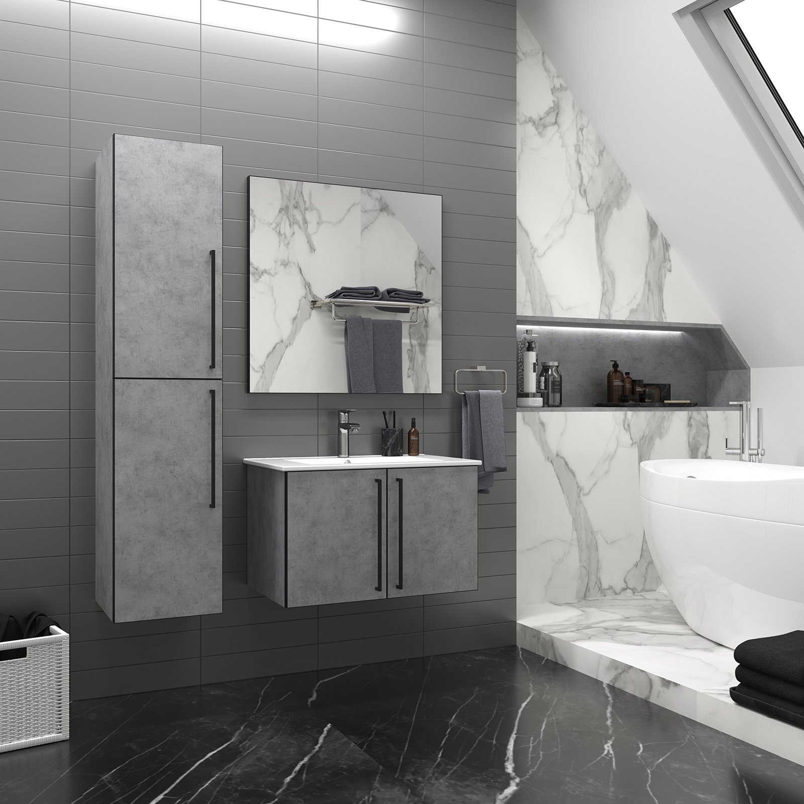 ROCK - 35 Пенал Brevita правый подвесной ROCK-05035-48-2П - 1