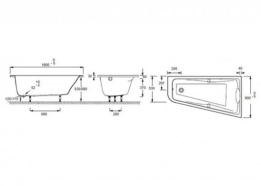 Акриловая ванна Jacob Delafon Odeon Up 160x90 см  E6081RU-00 - 6
