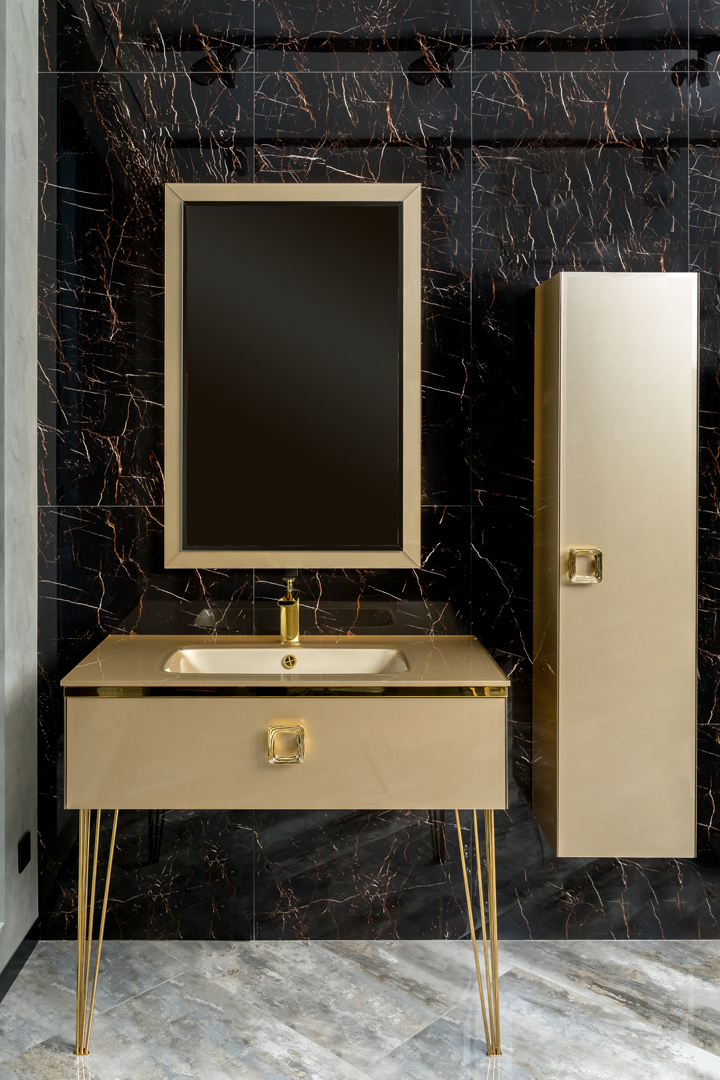 Шкаф - пенал Armadi Art Lucido 35 подвесной золото 772-Light Gold - 1