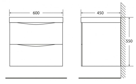 Тумба под раковину Belbagno Marino-Cer 60 светлое дерево MARINO-CER-600-2C-SO-RG-P - 3