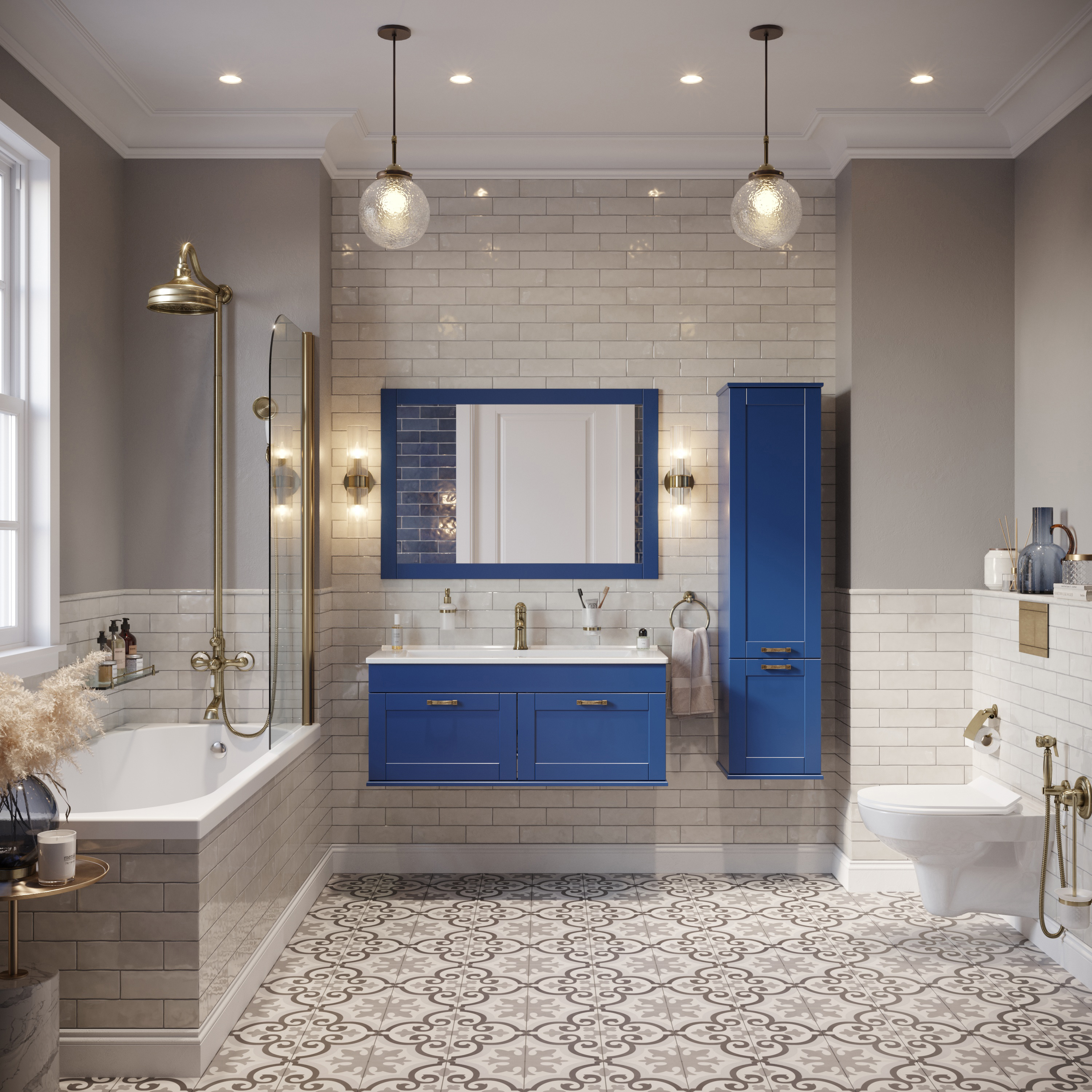 Тумба с раковиной Sanflor Ванесса 105 подвесная, индиго - 2