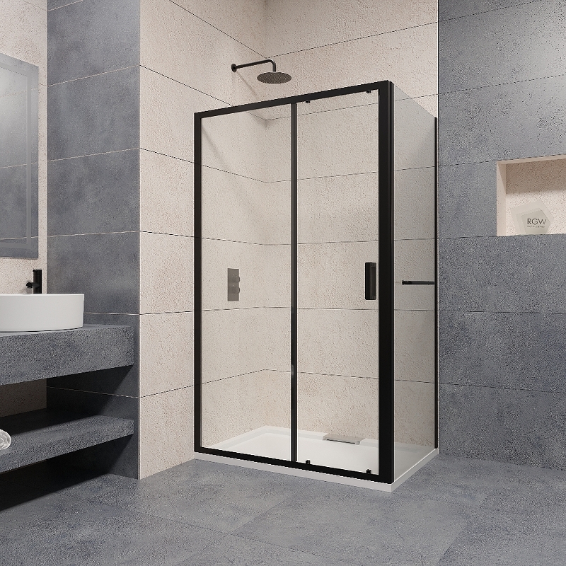 Душевой уголок RGW Passage PA-76-1B 140x80 профиль черный стекло прозрачное 350876138-14 - 1