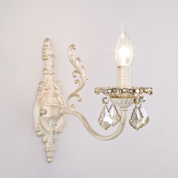 Бра Eurosvet Elisha 3281/1 белый с золотом/тонированный хрусталь Strotskis - 0