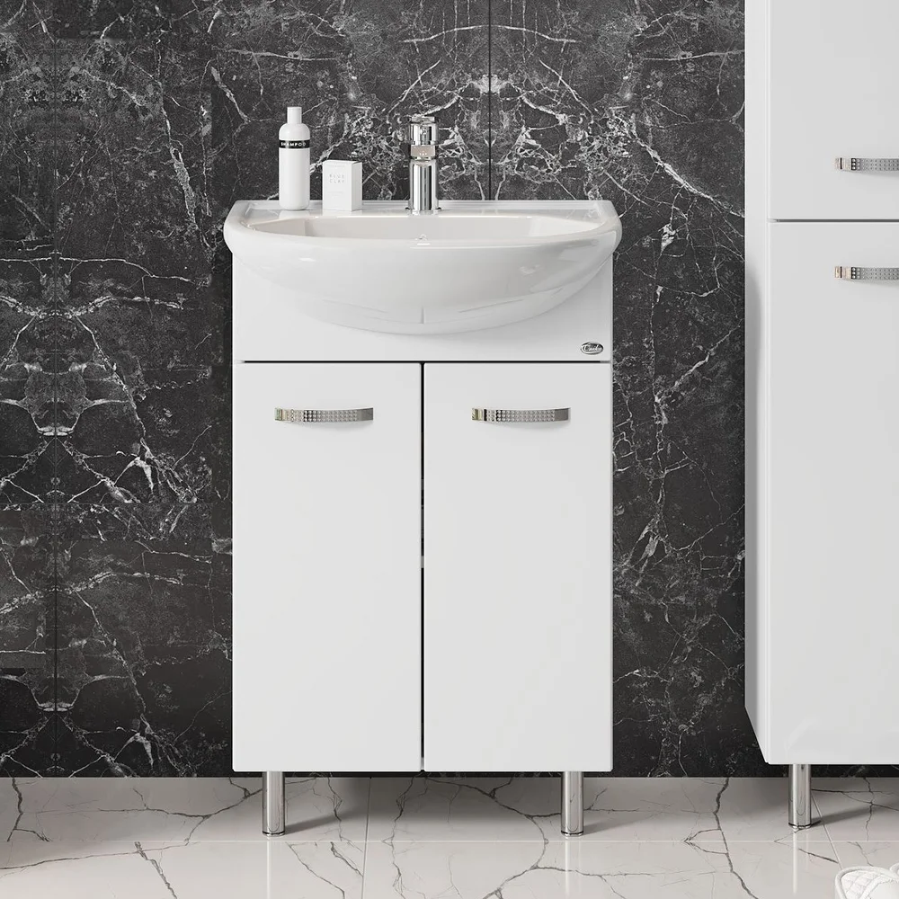 Тумба с раковиной Onika Коралл 50 белый  - 1