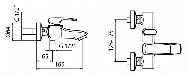Смеситель для ванны Webert Kimono хром  KI850102015 - 3