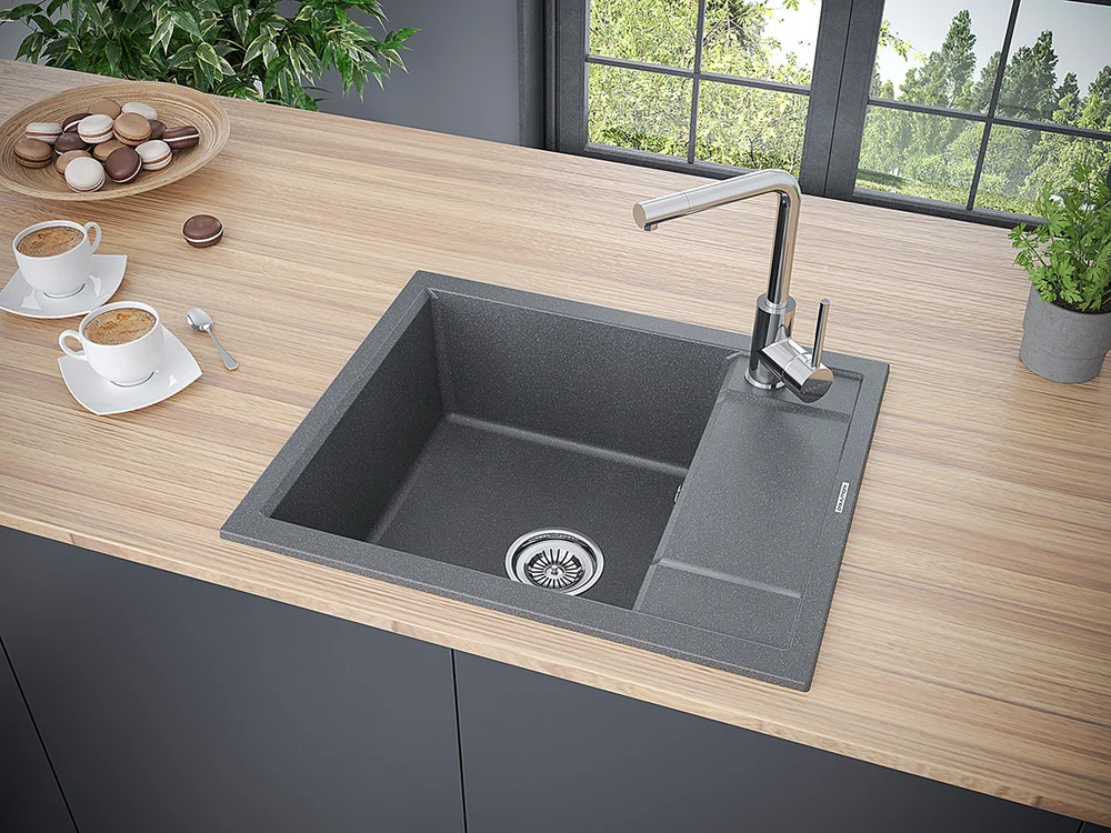 Мойка кухонная Paulmark Optimum 60 графит PM216050-DG - 2