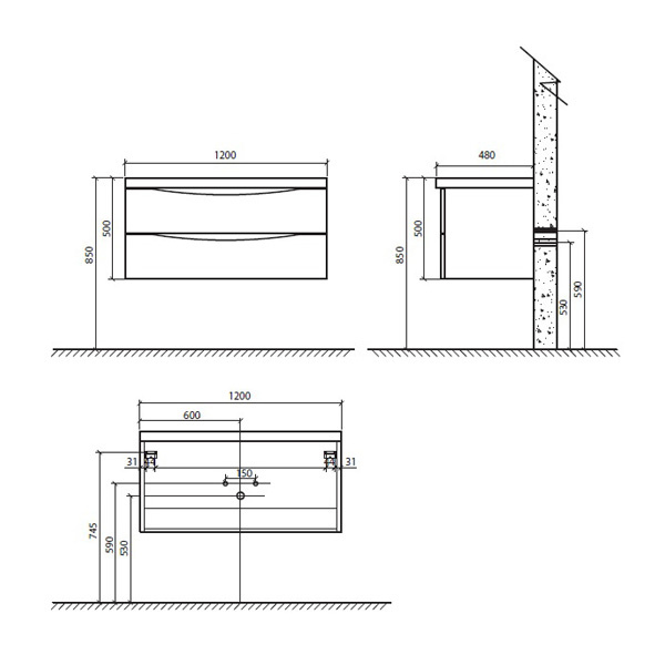 Тумба под раковину Belbagno Ancona-n 80 белый ANCONA-N-800-2C-SO-BL - 2