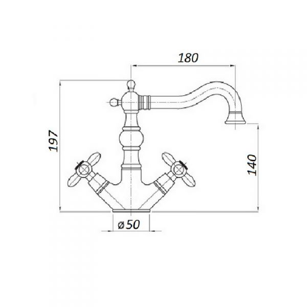 Смеситель для раковины Magliezza Classico золото  50118-do - 1