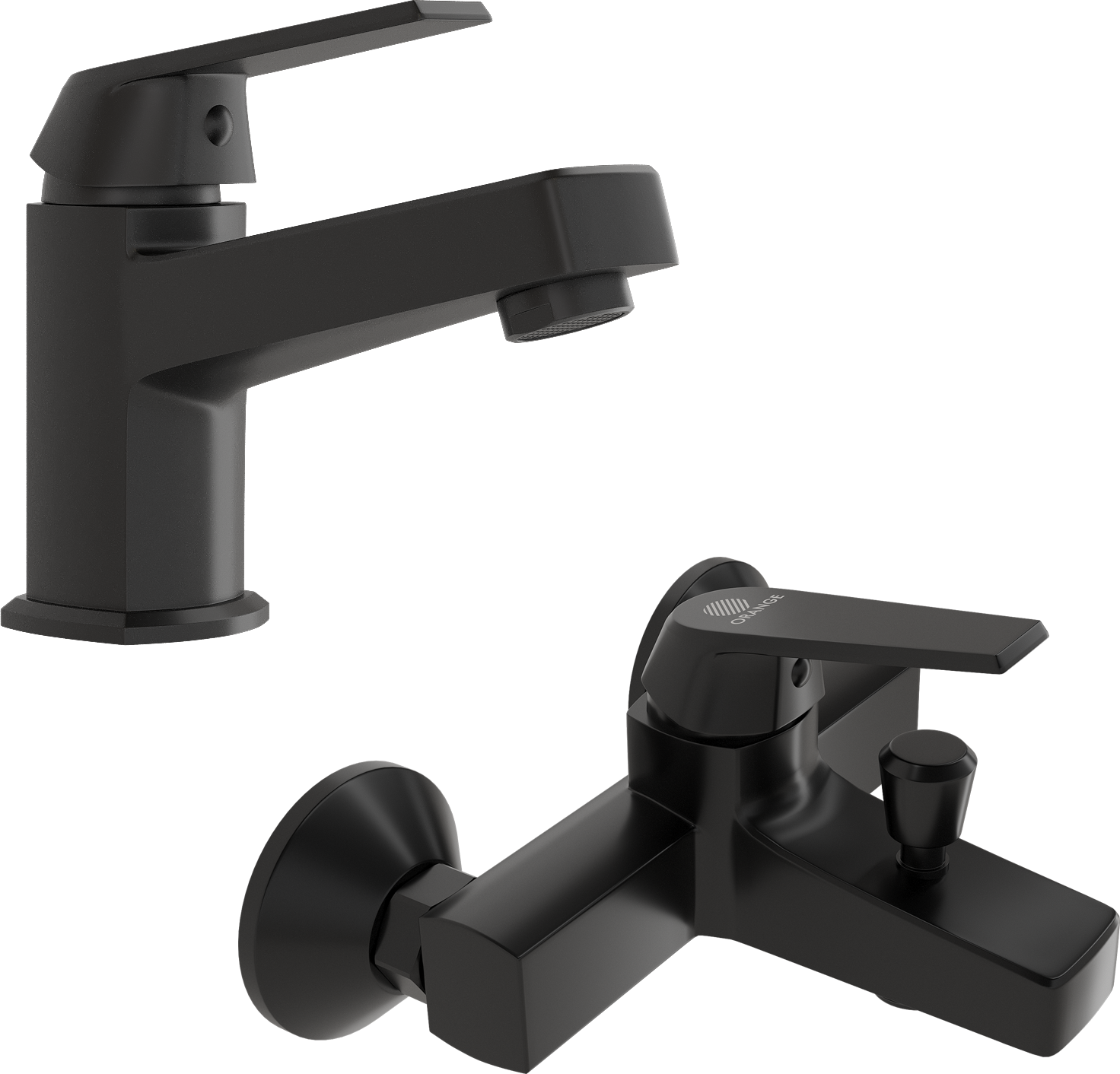 Комплект для раковины  Смеситель для раковины DIWO Смоленск SM-02b черный + Смеситель для ванны с душем DIWO Смоленск SM-03b черный, однорычажный, нас 568253 - 0