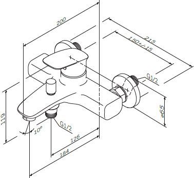 Смеситель для ванны Am.pm Spirit 2.1 хром  F71A10000 - 10