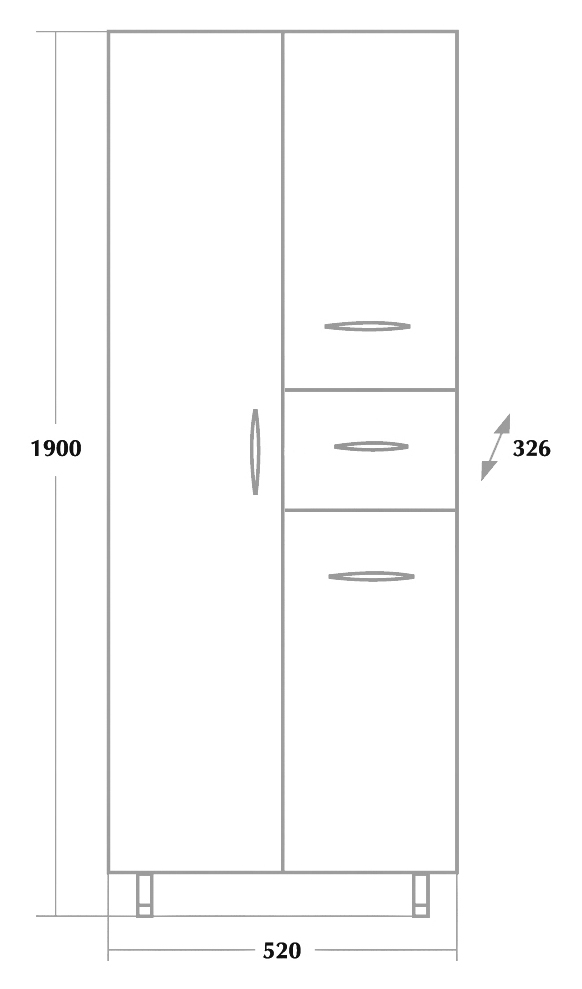 Шкаф-пенал Onika Модерн 52 L с бельевой козиной, белый  405206 - 2