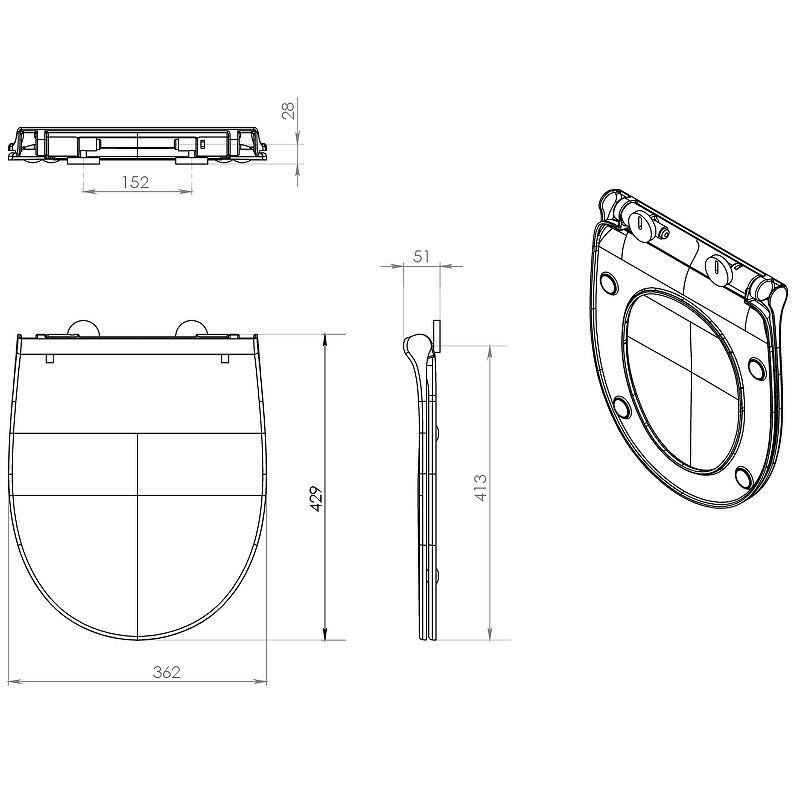 VICTORIA Сиденье с крышкой тонкое дюропласт, микролифт, быстросъемн. 801392002 - 5