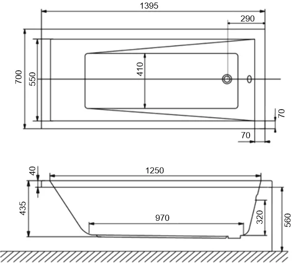 Ванна акриловая WHITECROSS Wave 140x70 белый 0101.140070.100 - 4