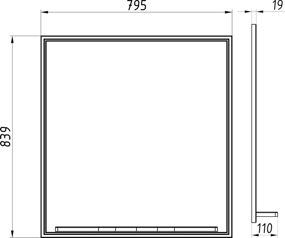 Зеркало ASB-Woodline Монте 80 бежевое, с полкой 10776 БЖ - 3