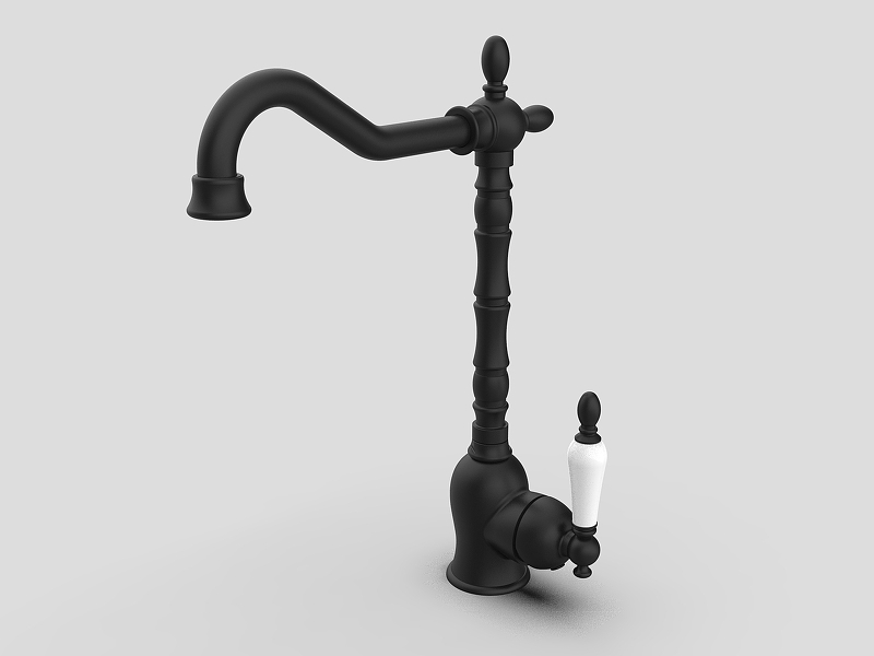 Смеситель для кухни GPD Retro черный матовый MTE180-S - 3