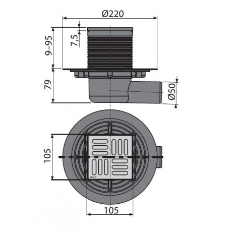Душевой трап AlcaPlast   APV1311 - 1