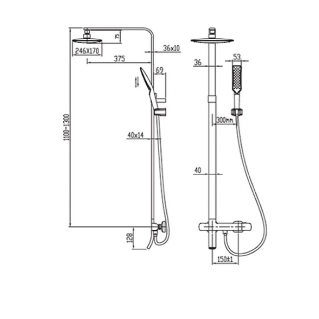 Душевая стойка Kaiser Zinger 35282 - 1