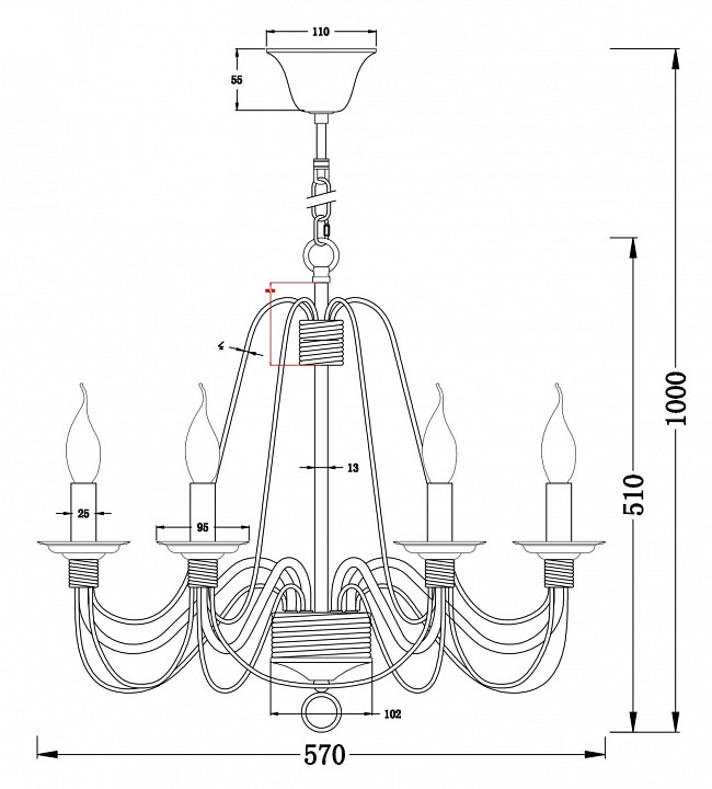 Подвесная люстра Freya Velia FR2046-PL-06-BR - 4