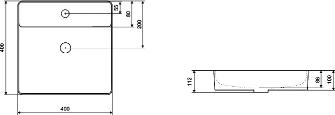 Раковина накладная Excellent Rima 2.0 40 белый CEEX.4901.400.WH - 2