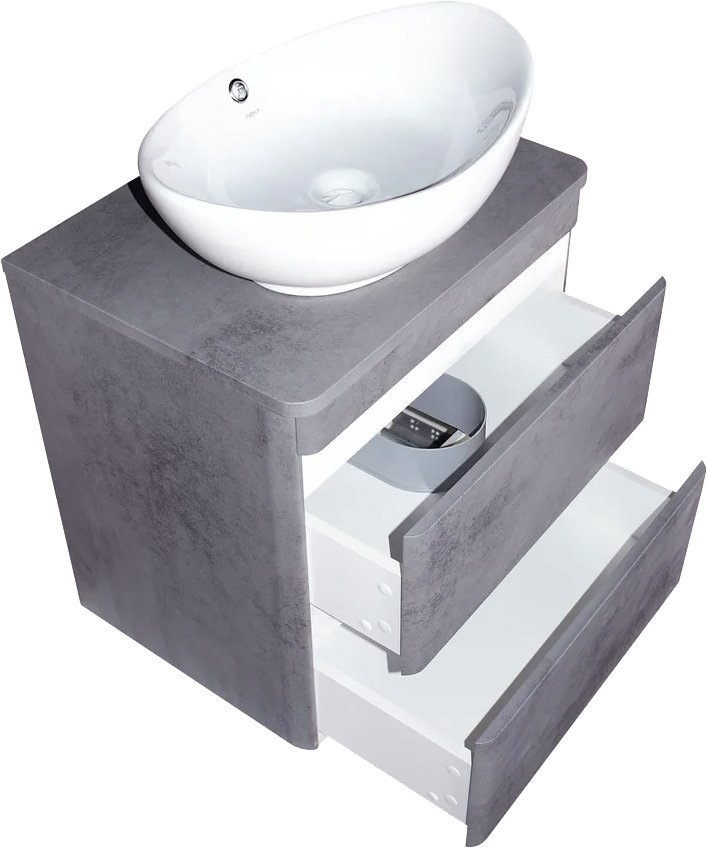 Тумба для комплекта Style Line Атлантика 80 Люкс Plus, подвесная, бетон темный СС-00002283 - 4