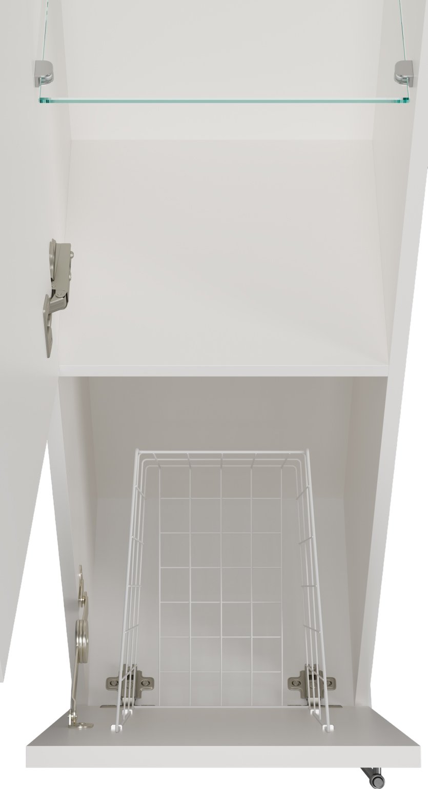 Шкаф-пенал Misty Марта L, белый глянцевый, с бельевой корзиной П-Мрт05035-011Л - 3