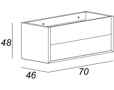 Тумба для комплекта Cezares Bellagio 70 bianco opaco 54714 - 3