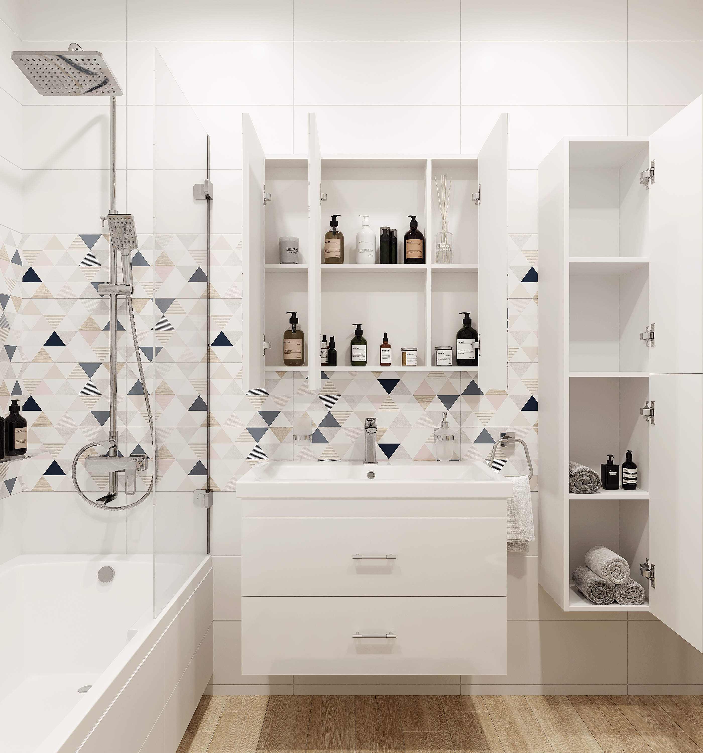 Мебель для ванной DIWO Ростов 80 белая, в современном стиле, российская (гарнитур, комплект) 461342 - 3