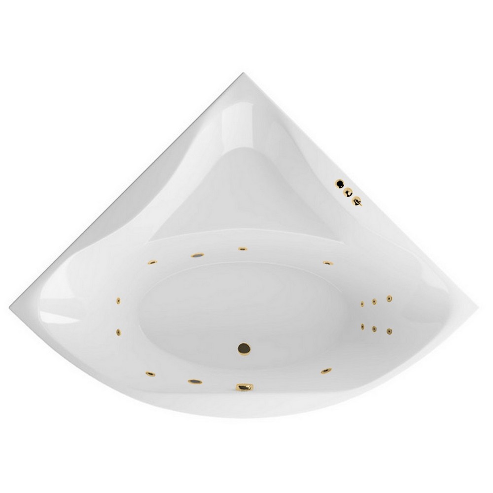 Ванна акриловая Excellent Glamour Smart 150х150 с гидромассажем белый - золото WAEX.GLA15.SMART.GL - 0