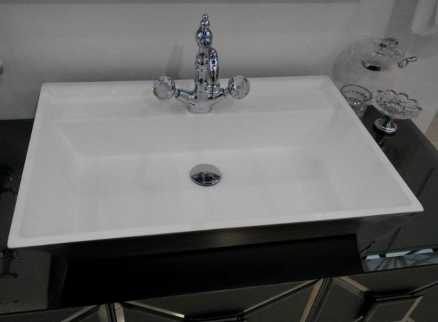 Раковина накладная Armadi Art NeoArt 67 серебро - белый 804 - 2