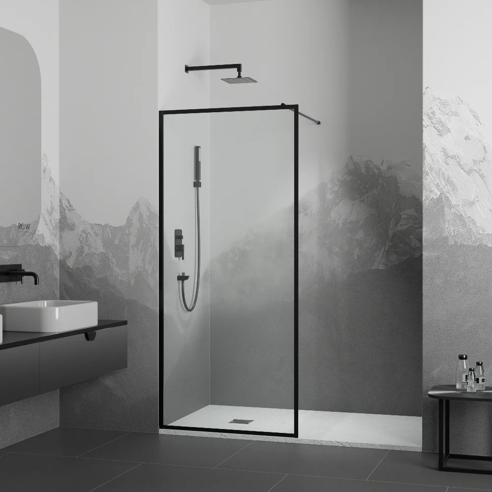 Душевая перегородка RGW Walk In WA-012B 80х200 профиль черный стекло прозрачное 35101280-84 - 1