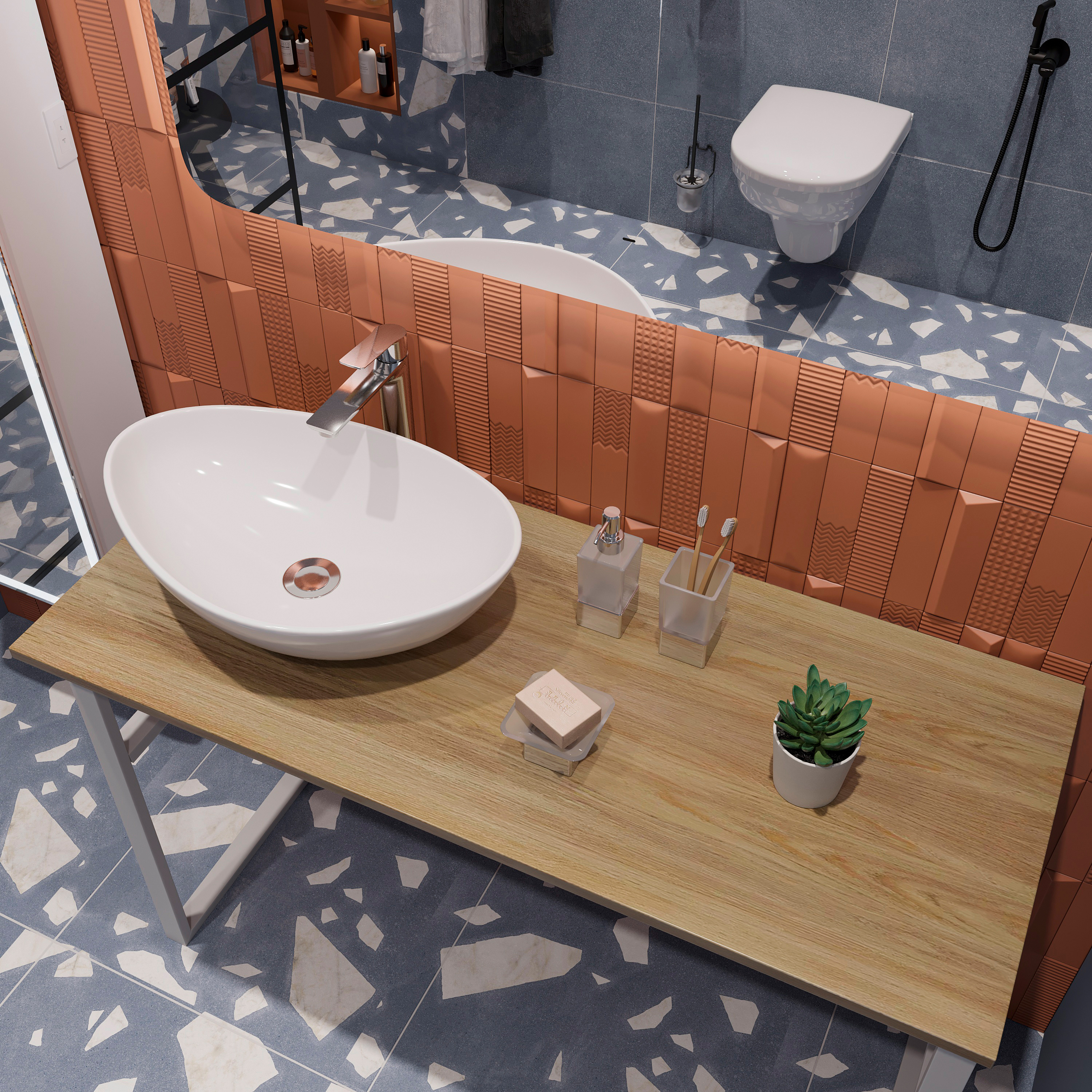 Консоль DIWO Элиста 120 светлое дерево, с раковиной Moduo 55 Leaf 555780 - 3