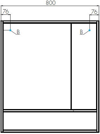 Зеркало-шкаф Aquaton Флай 80 белый-светлое дерево 1A237702FAX10 - 3