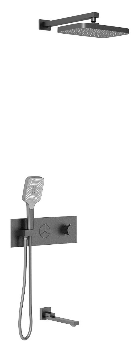 Душевой комплект Vincea с термостатом сталь VSFW-432T1GM - 0