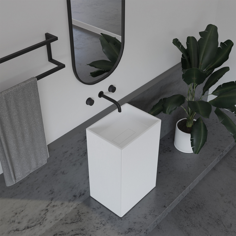 Раковина напольная Abber Stein 50х40 белый матовый AS2503-H - 1