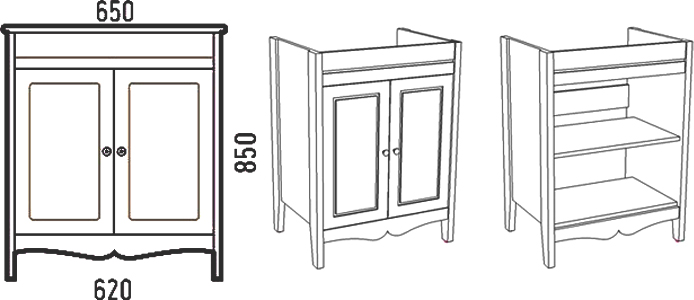 Тумба для комплекта Corozo Блюз 65 напольная SD-00000030 - 5