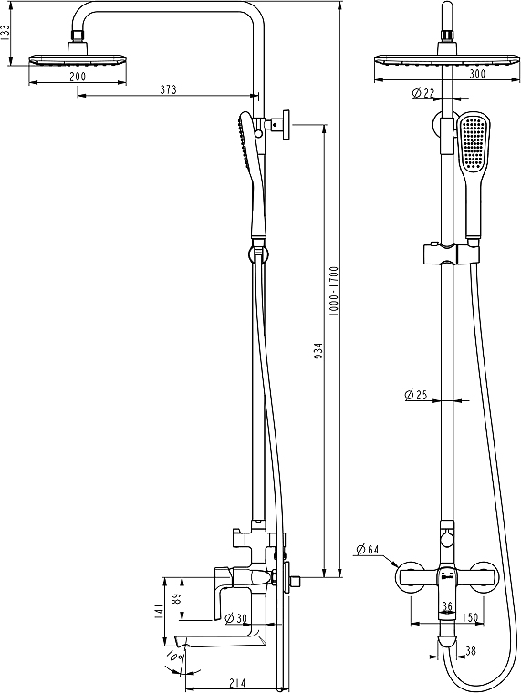 Душевая стойка Lemark Ursus LM7262BL - 1