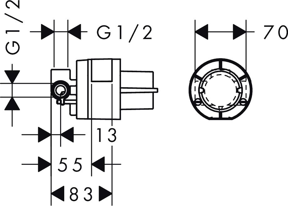 Скрытая часть Hansgrohe 13620180 - 1