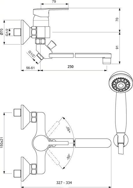 Смеситель Vidima Logik BA280AA универсальный - 1
