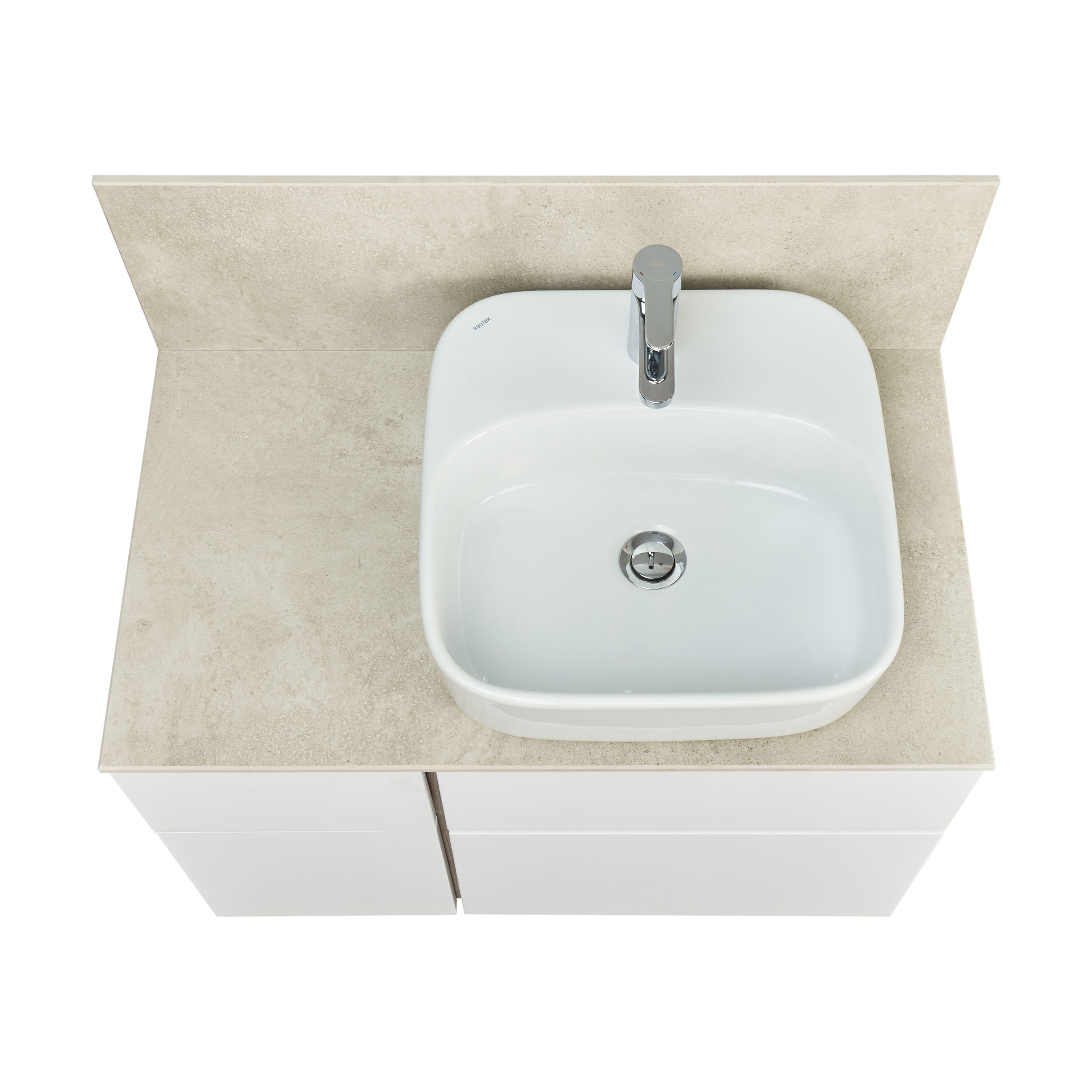 Столешница под раковину Aquaton Мишель керамогранит 80 бежевый 1A277203MIX40 - 1