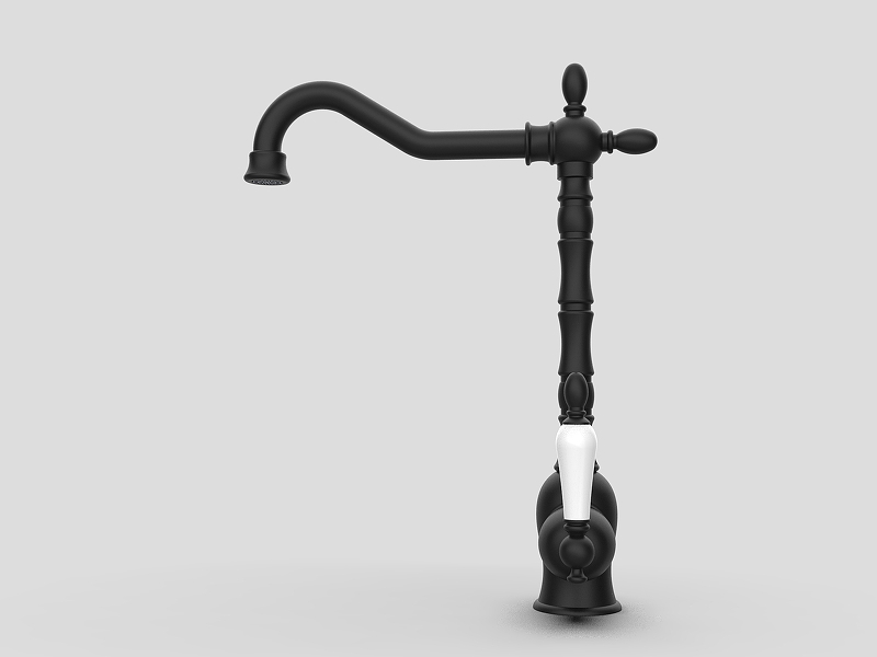 Смеситель для кухни GPD Retro черный матовый MTE180-S - 5