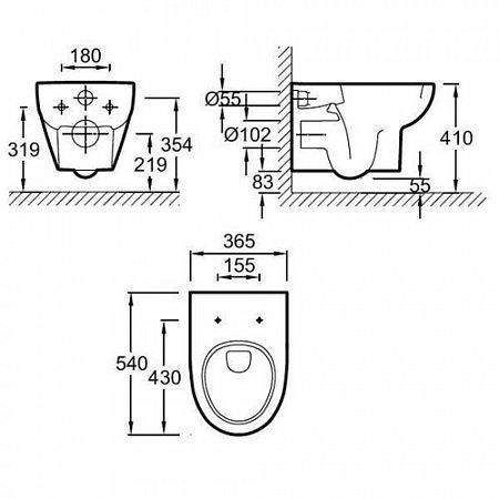 Чаша для унитаза подвесного Jacob Delafon Odeon Up E4764 E4764-00 - 5