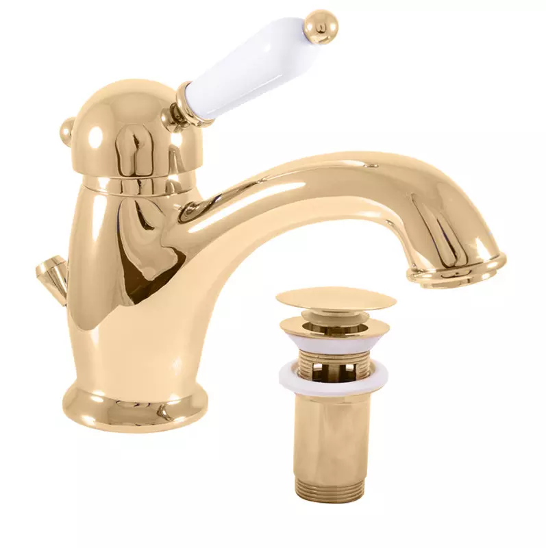 L527.5KZ LABE - смеситель для умывальника, CLICK-CLACK, высота 150 мм., ЦВЕТ ЗОЛОТО - 0