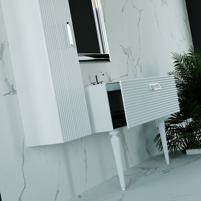 Тумба под раковину Armadi Art Vallessi Avangarde Linea 80 белый - хром 842-080-WCR - 7