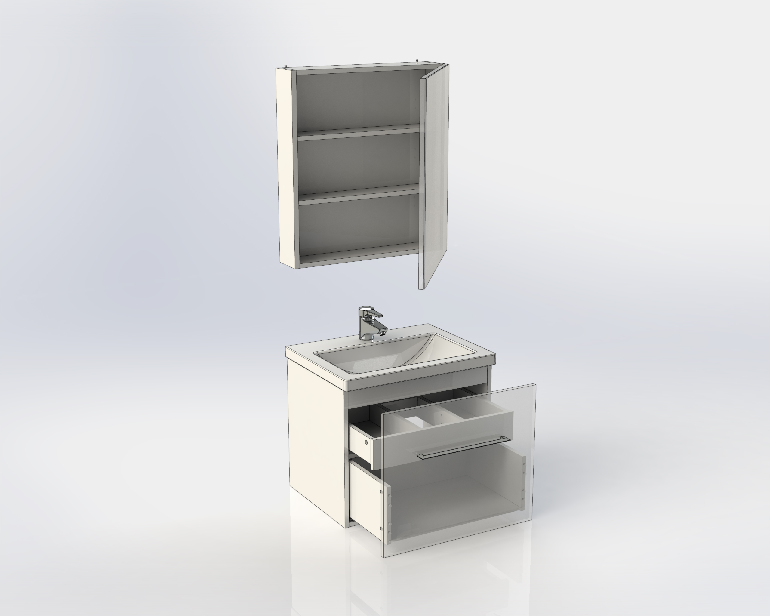 Мебель для ванной Aquanet Порто 60 белая - 7