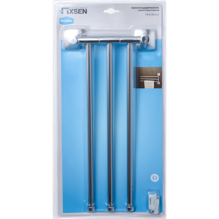 Полотенцедержатель Fixsen Kvadro поворотный, тройной  FX-61302A-3  - 2