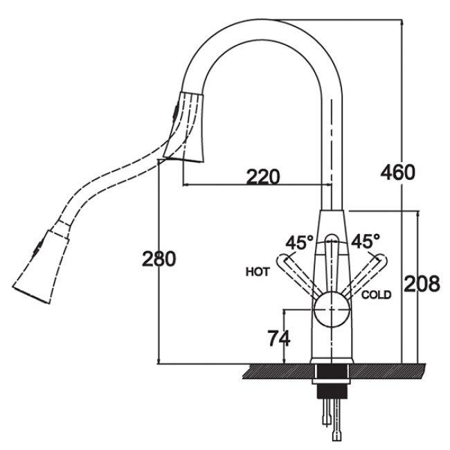 Смеситель Kaiser Merkur 26144 для кухонной мойки - 1