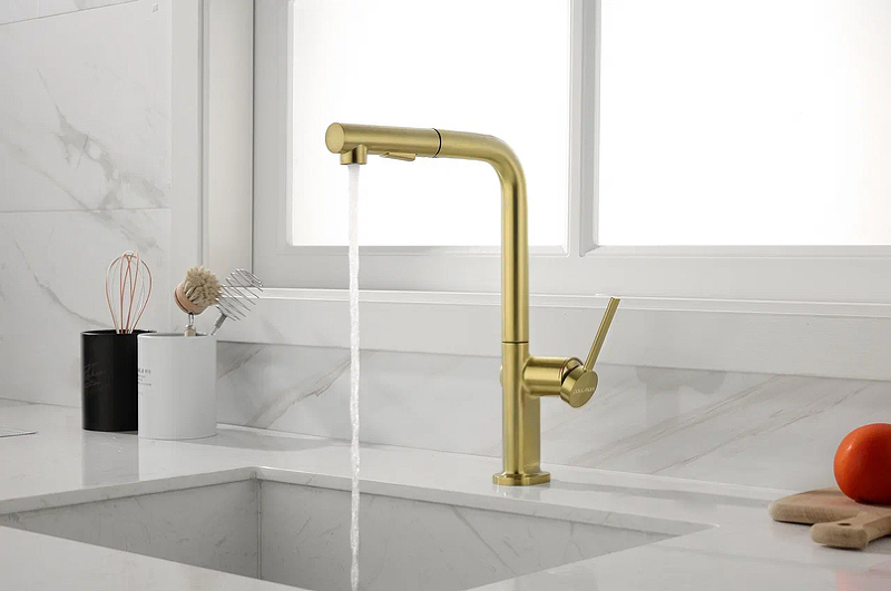 Смеситель для кухни Paulmark Neo светлое брашированное золото Ne214419-SBG - 2