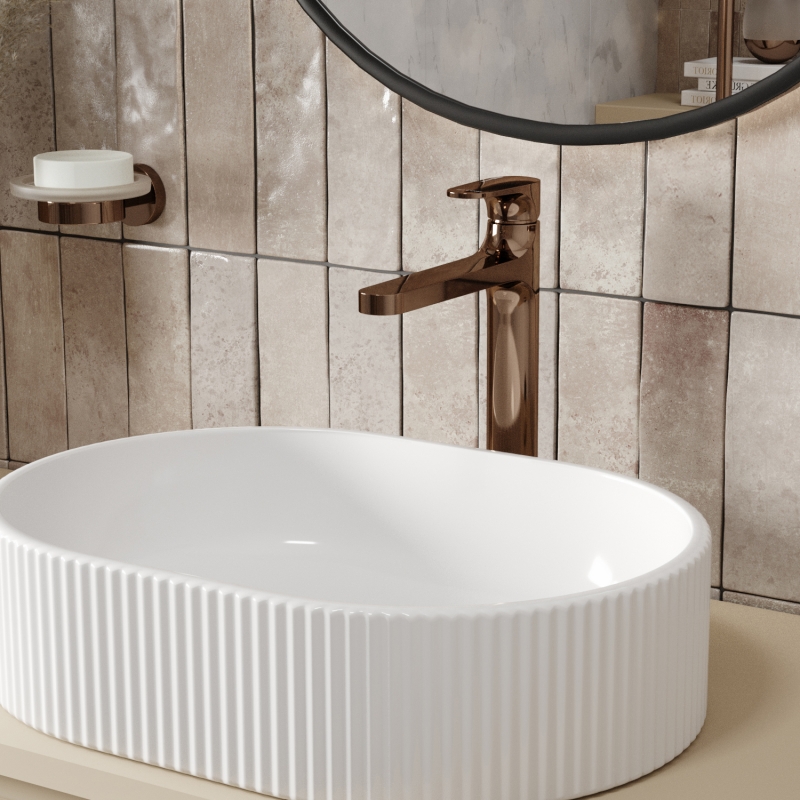 Смеситель для раковины WasserKRAFT Asphe розовое золото 7703H - 1