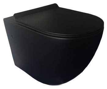 Унитаз приставной Simas Vignoni с крышкой, черный (VI01 nero) - 0